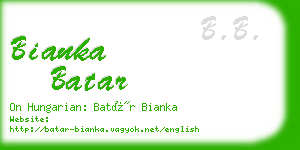 bianka batar business card